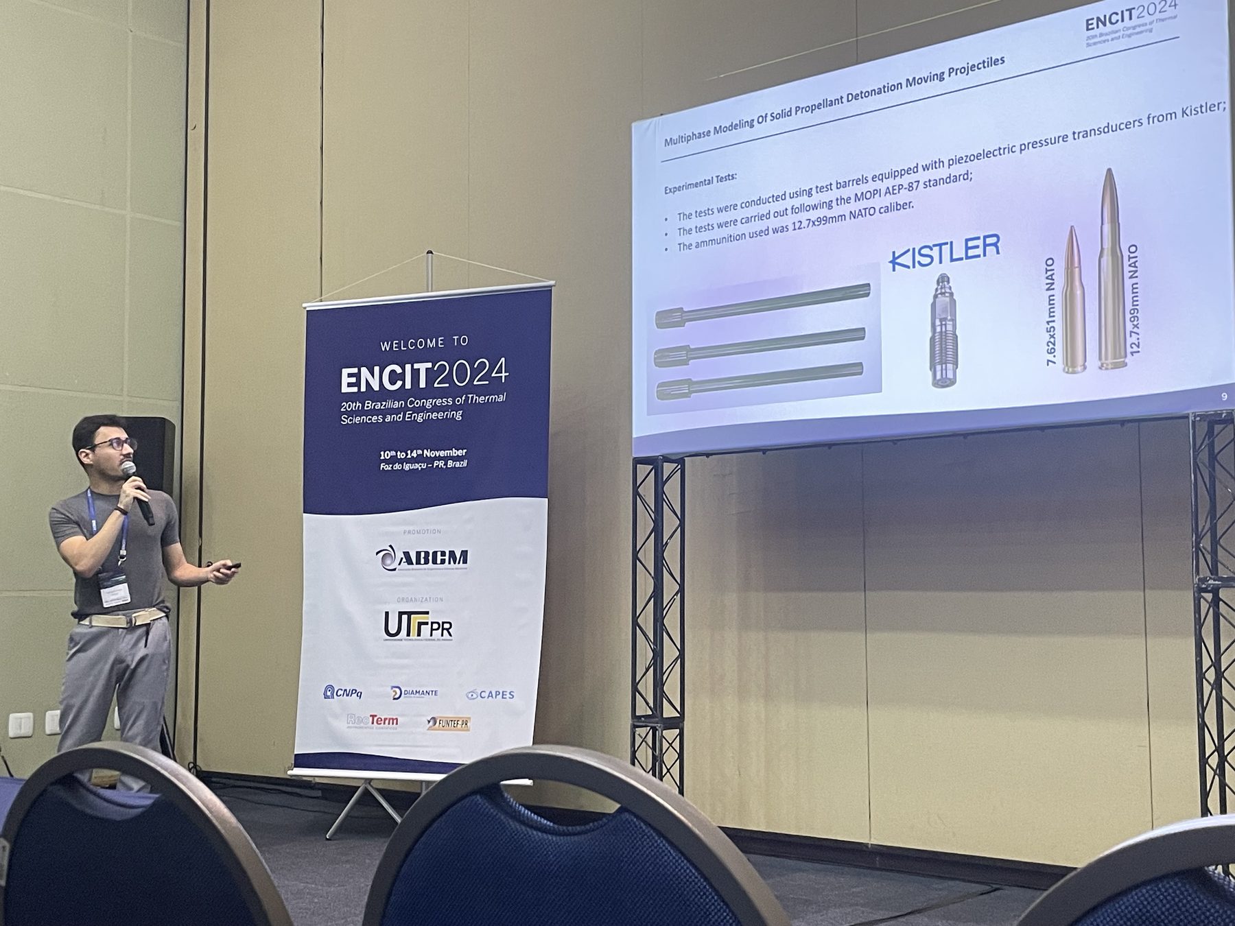 Raphael apresentando no ENCIT 2024